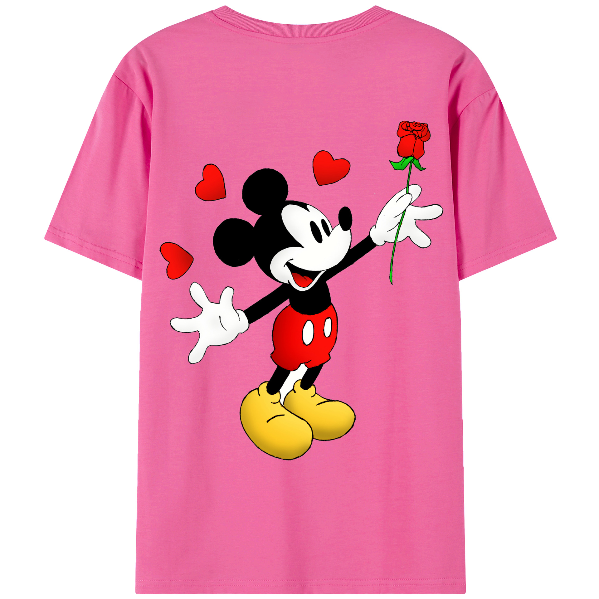 （画像用） ミッキーマウス Mickey Mouse レディース半袖Tシャツ(バックプリント)